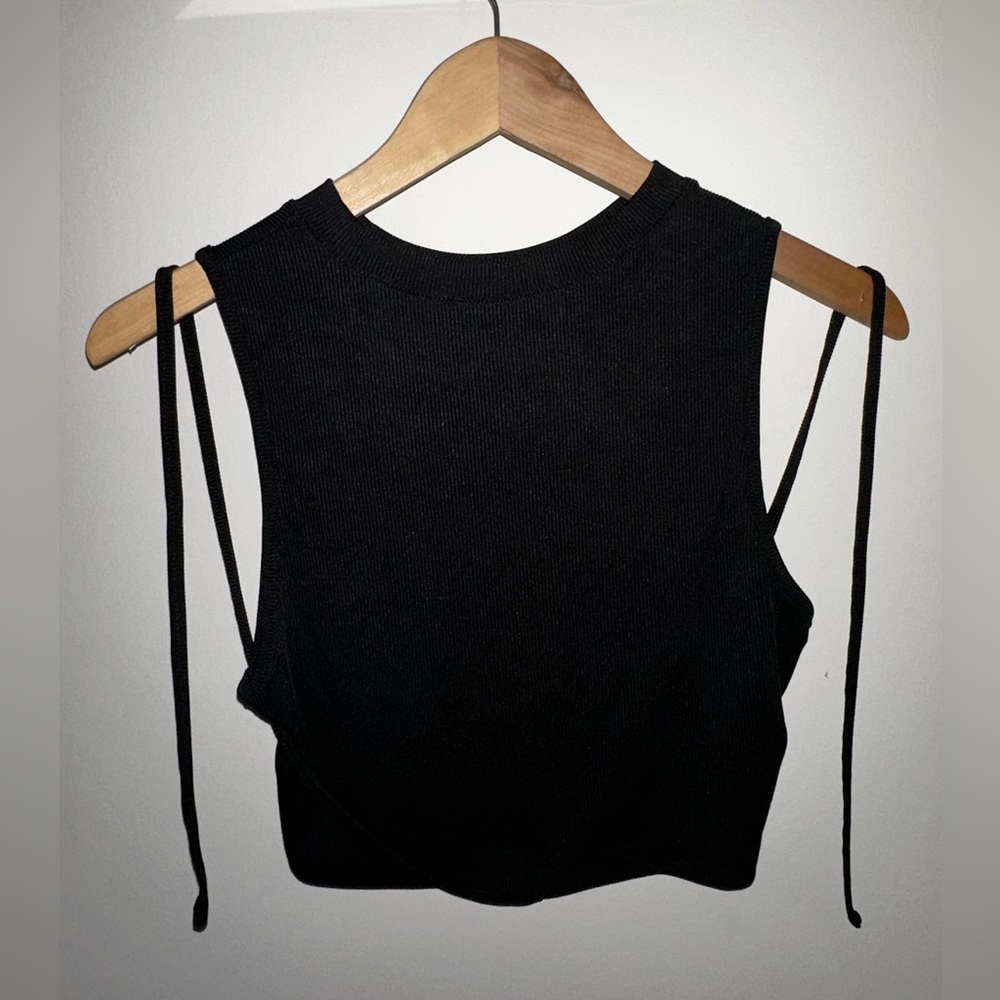Lace Up Waist Cropped Tank Top
